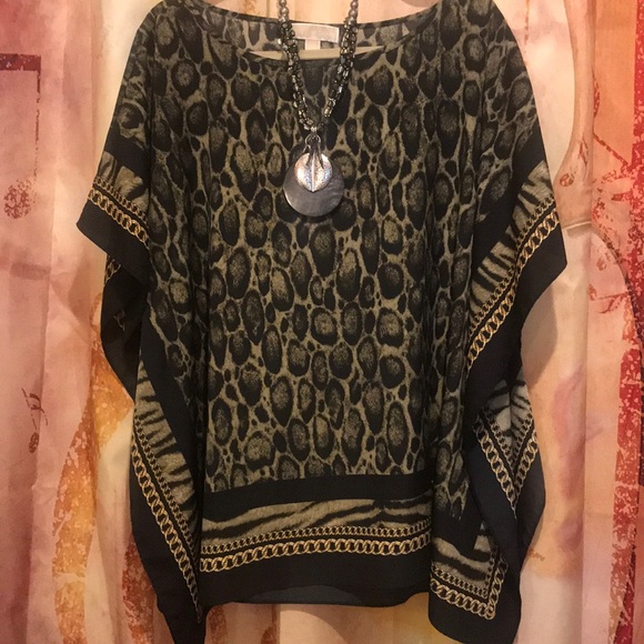 Michael Kors Tops - Michael Kors Olive Leopard Print Tunic